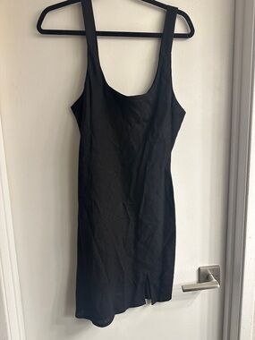 ASOS Black Mini Tank Dress with Front Slit